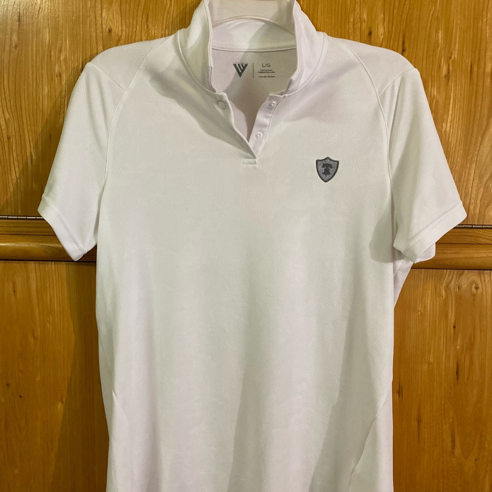 Ladies’ Levelwear micro pique white golf polo